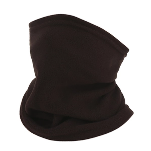 Winter thermal fleece neck warmer for skiing and cycling in dark brown windproof fabric