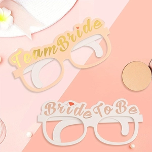 Paper Glasses Photo Booth Props Bride To Be Team Bride Hot Stamping Bachelorette Party Wedding Bridal Shower Decoration