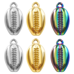 Pendentif Coquillage Cauri Acier Inoxydable 304 Fabrication Bijoux DIY Placage Sous Vide Style Rétro Pour Femmes