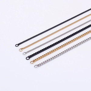 DIY stainless steel extender chains in gold silver and black for handmade jewelry making