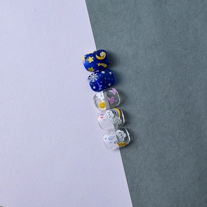 5D embossed nail stickers featuring rainbow clouds and celestial weather patterns