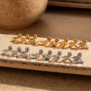 Detailed collection of assorted gold and silver stainless steel screw back ear studs