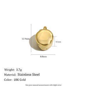 18K gold plated stainless steel barrel charm with purple zircon and dimension details