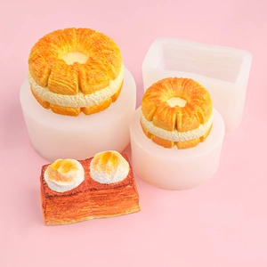 Silicone molds for making realistic fried egg toast and pineapple bun desserts