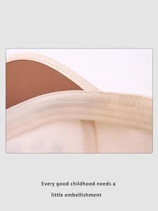Detail of reinforced stitching and sweatband inside the kids baseball cap