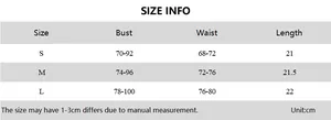 Detailed size information chart for lace halter top with bust, waist, and length in centimeters
