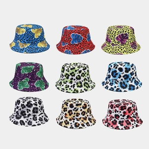 Cappello Alla Pescatora Donna Reversibile Maculato Foglia Monstera Tropicale Protezione Solare Cotone Pieghevole Estate