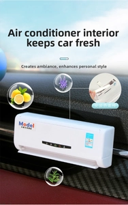 Detailed macro view of mini car air conditioner aromatherapy model with fresh scent scents