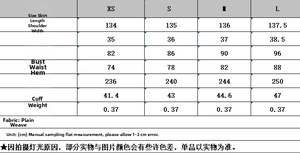 Size guide table for women's elegant sheer black dress with detailed body measurements
