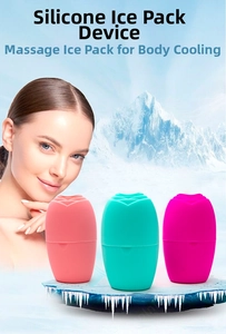 Silicone face ice roller with rose design for facial cooling and massage therapy