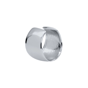 Minimalist U-shaped 18k gold plated copper ear cuff with a polished silver finish