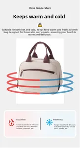 Detail view of insulated lunch bag showing thermal and cold preservation functionality