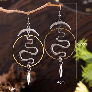 Gothic evil eye punk earrings detail with dimensions 9.2cm length and 4cm width