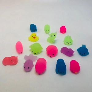 Luminous mochi squishy sensory toys in assorted animal shapes for stress relief