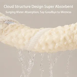 Thick coral fleece hair drying towel with cloud texture and super absorbent performance