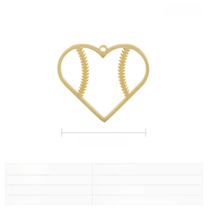 Detailed view of golden stainless steel heart charm with size specs 40x35mm and 4g weight