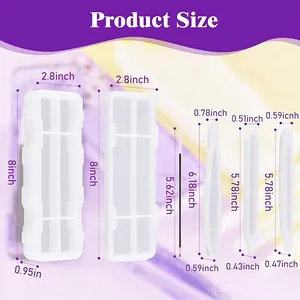 Silicone resin molds for DIY ballpoint pen and ruler set with detailed size specifications