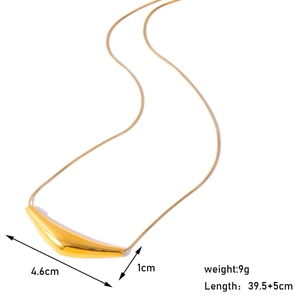 Collier géométrique minimaliste en acier inoxydable doré résistant à l'eau
