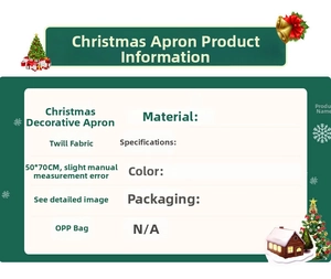 Detailed size chart of Christmas apron with material specs and 50x70cm dimensions