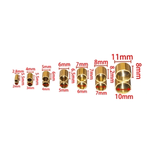 Detailed size chart showing dimensions of 18k gold cylinder cord end caps for jewelry