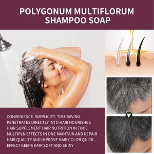 Polygonum shampoo soap comparison showing hair follicle nutrition and color results