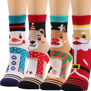 Calze Di Natale Misto Poliestere Cotone Festivo Pupazzo Di Neve Renna Babbo Natale Fantasia Tubo Medio Adulto