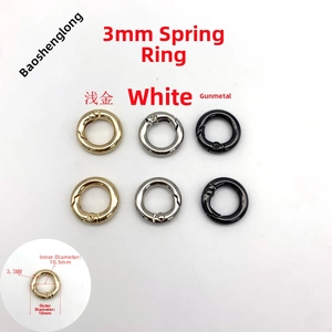 Detail view of 18mm metal spring O-rings in gold, silver, and gunmetal finishes
