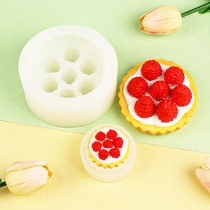 Moule en silicone 3D framboise pour décoration de gâteaux DIY et bougies parfumées réalistes