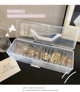 Portable jewelry storage box with handle showing anti-oxidation sealed bags inside
