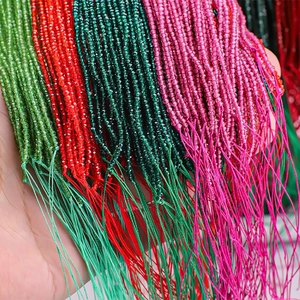 Faceted crystal glass beads strands in red, green and pink for DIY jewelry making