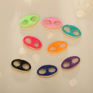 Colorful enamel pig nose connector charms in gold plated metal for jewelry making