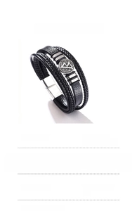 Vue détaillée du bracelet en cuir PU tressé pour homme avec fermoir magnétique et 21cm