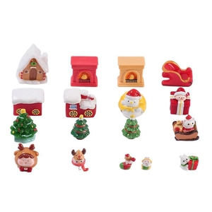 Christmas themed 3D resin miniatures set including Santa Claus and snowman on white background