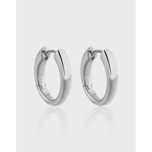 Minimalist Round Geometric Hoop Earrings Made Of 925 Sterling Silver With High Polished Texture Daily Jewelry For Women