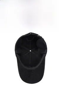 Close-up of the plush fleece lining and ear protection flaps on a winter baseball cap
