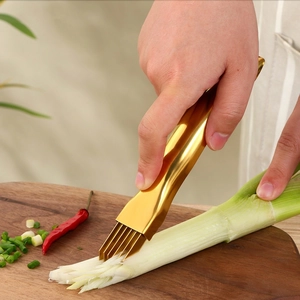 Scallion Satin Knife Stainless Steel Multi Blade Green Onion Shredder Manual Vegetable Slicer Ergonomic Kitchen Tool