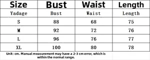 Detailed size guide table for sexy bling evening dress with bust and waist measurements