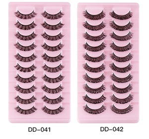Detailed comparison of Russian volume faux mink eyelashes in styles DD-041 and DD-042