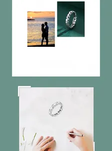 Macrodetail van een S925 sterling zilveren ring met doorlopend hol kattenpatroon
