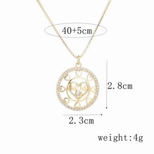 18k vergoldete MOM Herz Halskette mit Mikro-Pavé-Zirkonia-Anhänger für Damen
