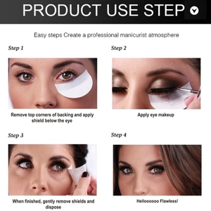 Four-step guide for applying non-woven eyeshadow shields for professional eye makeup application
