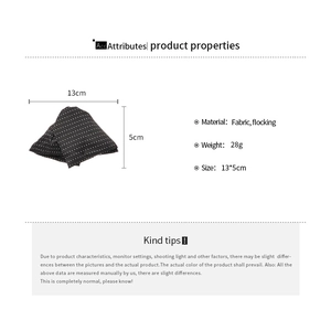 Detailed size and material specs for the black polka dot fabric hair claw clip accessory