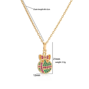 Détail du collier de Noël en zircon coloré avec dimensions et poids de l'article