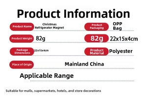 Detailed specifications of the Christmas refrigerator handle cover in a polyester fabric