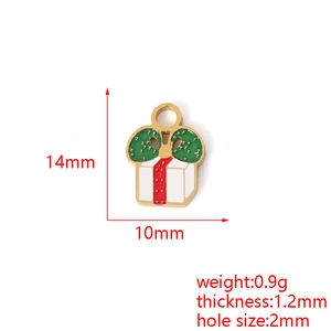 Detail view of gift box pendant with size parameters 14x10mm and 1.2mm thickness