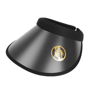 Black wide brim UPF 50+ sun visor hat for women with UV protection for outdoor use