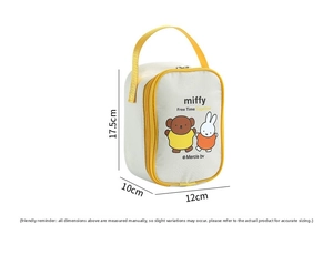Detailed size specifications for Miffy insulated soup cup portable carrying bag