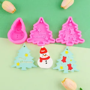Christmas Tree Snowman Silicone Mold For Cake Decorating Baking Chocolate DIY Resin Craft Aromatherapy Candle