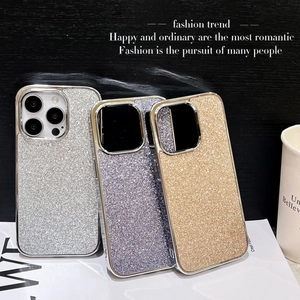 Glitter plated iPhone case in silver, purple and rose gold for 14 Pro Max and 15