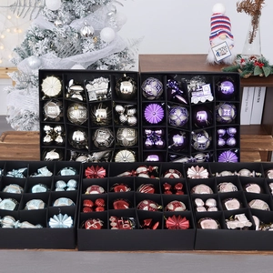 Christmas Tree Decoration Ball Ornaments Set 8cm Mixed Shape Painted Electroplated Plastic Balls Hanging Pendants For Holiday Party Decor